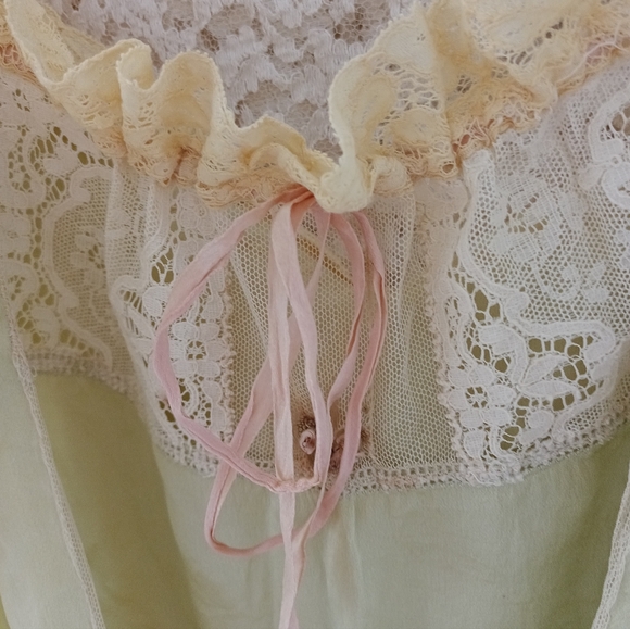 ANTIQUE 1920S ART DECO SILK STEP IN TEDDY WITH LACE! - Picture 15 of 16